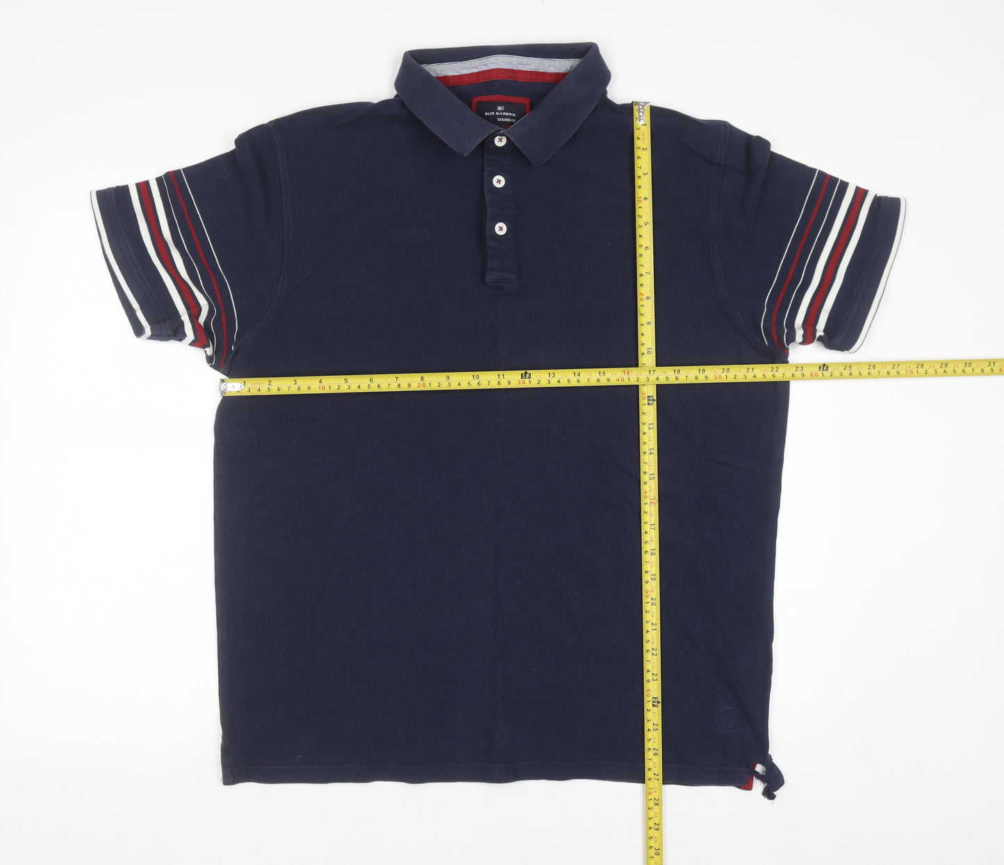 Marks and Spencer Blue Harbour Men's Blue XL Cotton Polo Shirt