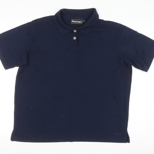 Rohan Womens Blue L Polo Shirt Short Sleeve Moisture Wicking Top