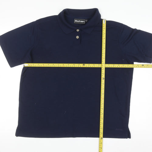 Rohan Womens Blue L Polo Shirt Short Sleeve Moisture Wicking Top