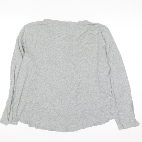 Ralph Lauren Women’s Grey Long Sleeve Henley Jersey Top Size XL