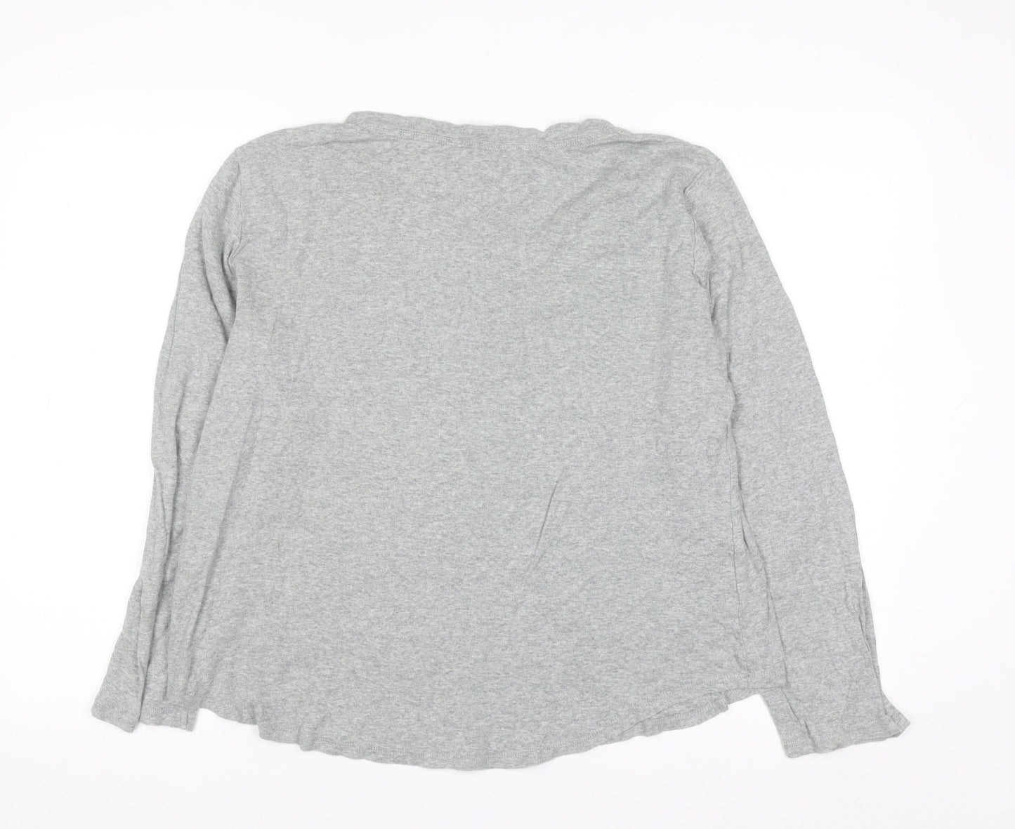 Ralph Lauren Women’s Grey Long Sleeve Henley Jersey Top Size XL
