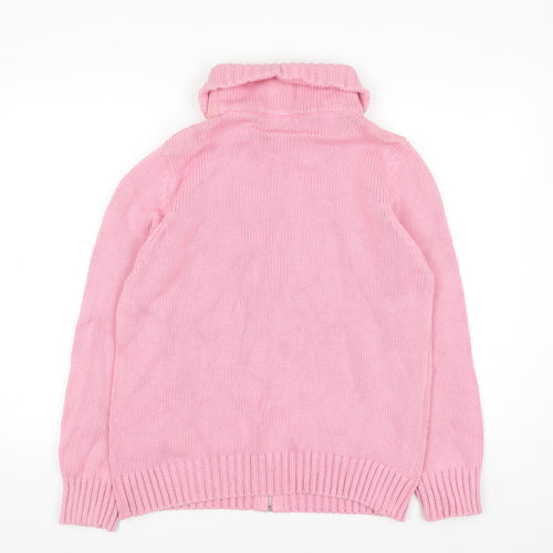 Marks and Spencer Women’s Pink Full Zip Cotton Blend Cardigan UK 18
