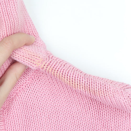Marks and Spencer Women’s Pink Full Zip Cotton Blend Cardigan UK 18