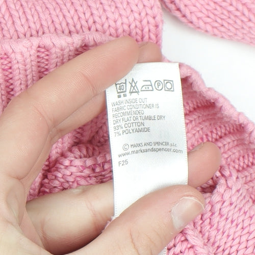 Marks and Spencer Women’s Pink Full Zip Cotton Blend Cardigan UK 18