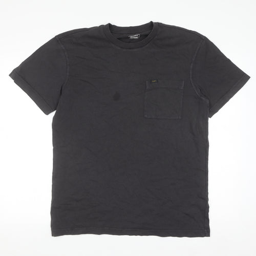 Lee Men's Black Cotton Relaxed Fit Crew Neck T-Shirt Size M