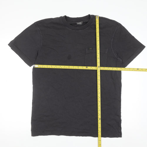 Lee Men's Black Cotton Relaxed Fit Crew Neck T-Shirt Size M