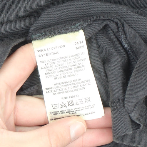 Lee Men's Black Cotton Relaxed Fit Crew Neck T-Shirt Size M