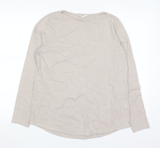 FatFace Women’s Beige Long Sleeve Cotton Jersey Top Size 12