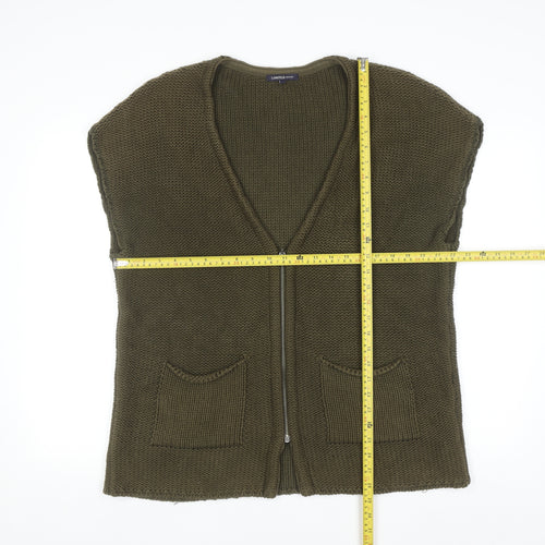 Marks and Spencer Women Green Knit Zip Vest Size 14