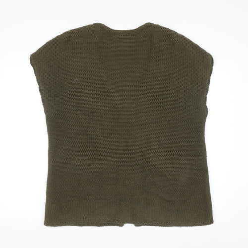 Marks and Spencer Women Green Knit Zip Vest Size 14