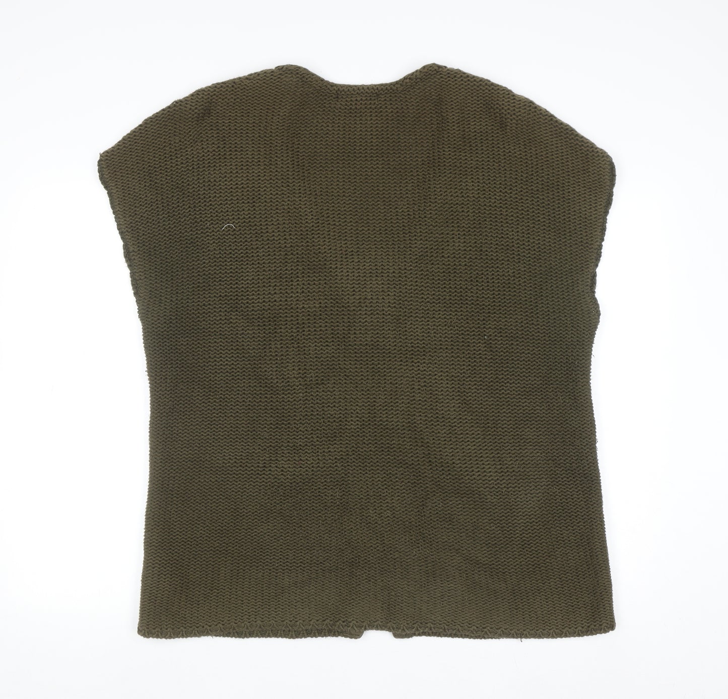 Marks and Spencer Women Green Knit Zip Vest Size 14