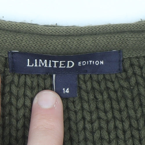 Marks and Spencer Women Green Knit Zip Vest Size 14
