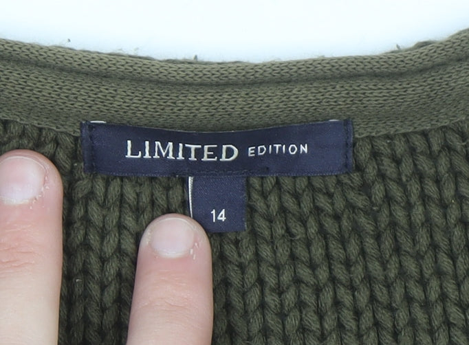 Marks and Spencer Women Green Knit Zip Vest Size 14