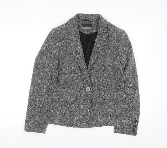 Principles Petite Grey Woven Single-Breasted Blazer Women’s Size 10
