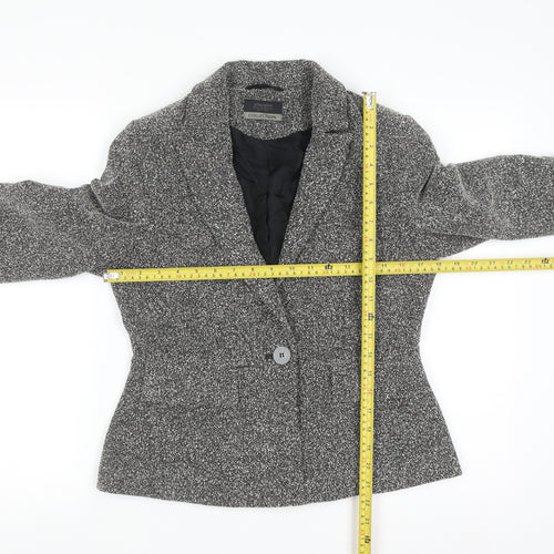 Principles Petite Grey Woven Single-Breasted Blazer Women’s Size 10