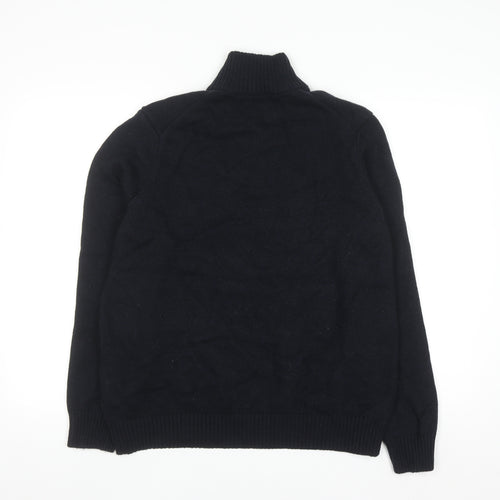 Marks and Spencer Men's Black XL Lambswool 1/2 Zip Jumper