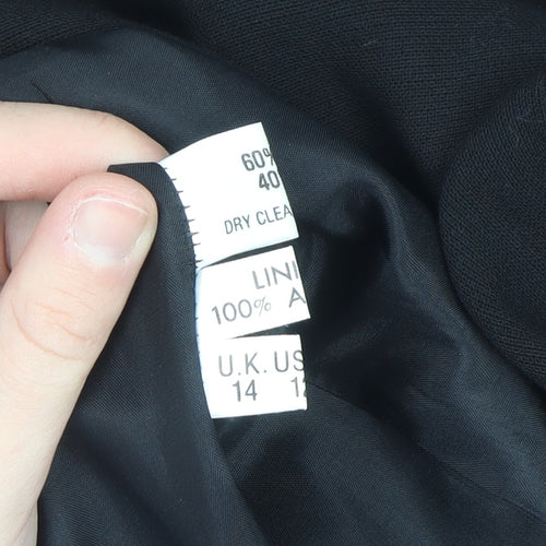 Louise Kennedy Women's Black Wool Blend Long Blazer UK 14