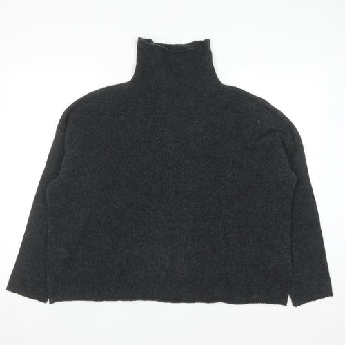 French Connection Men's Black Wool Blend Roll Neck Jumper Size M
