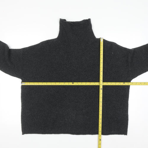 French Connection Men's Black Wool Blend Roll Neck Jumper Size M