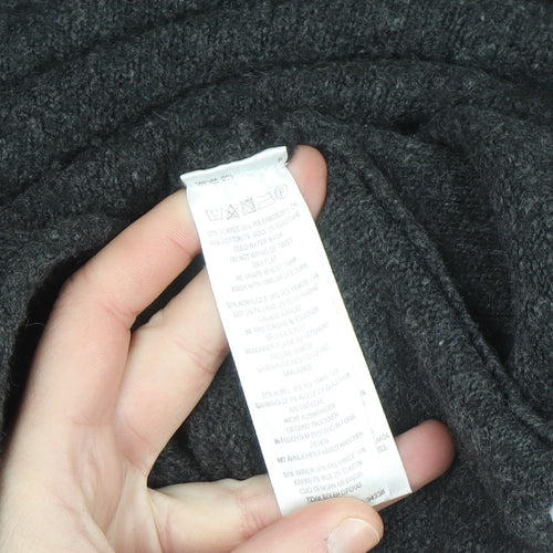 French Connection Men's Black Wool Blend Roll Neck Jumper Size M