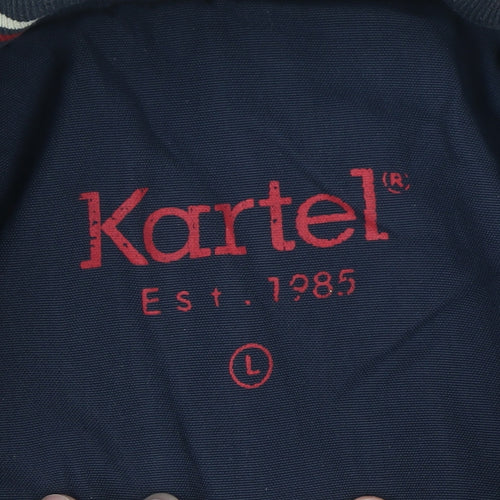 Kartel Men's Blue Windbreaker Jacket L Lightweight Casual Outerwear