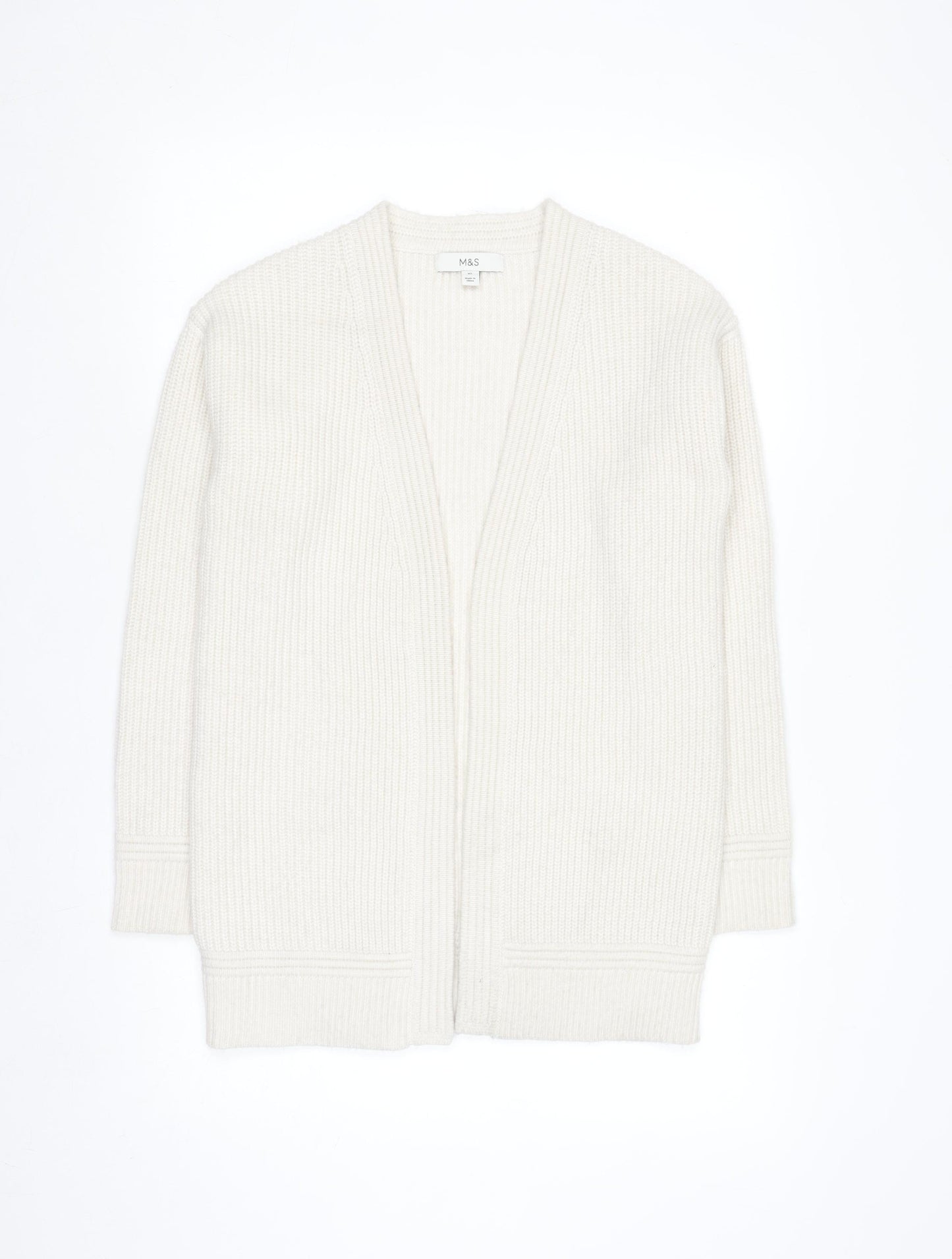 Marks and Spencer Women Ivory Long Sleeve Knit Cardigan XS