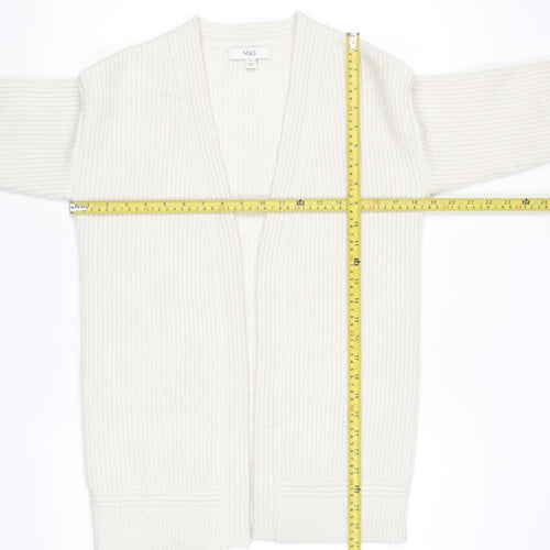 Marks and Spencer Women Ivory Long Sleeve Knit Cardigan XS