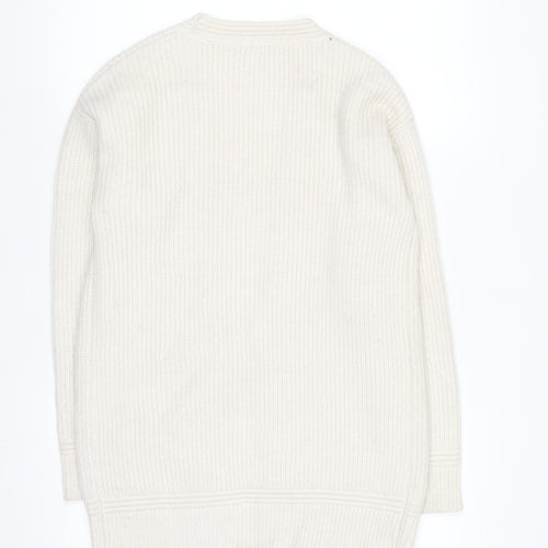 Marks and Spencer Women Ivory Long Sleeve Knit Cardigan XS