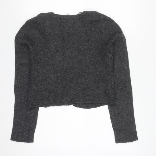 Seasalt Cornwall Women's Grey Alpaca Wool Open Cardigan UK 12