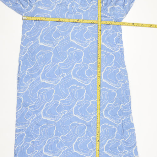 Kaffe Women Blue Viscose Shift Dress Size 10 Knee Length