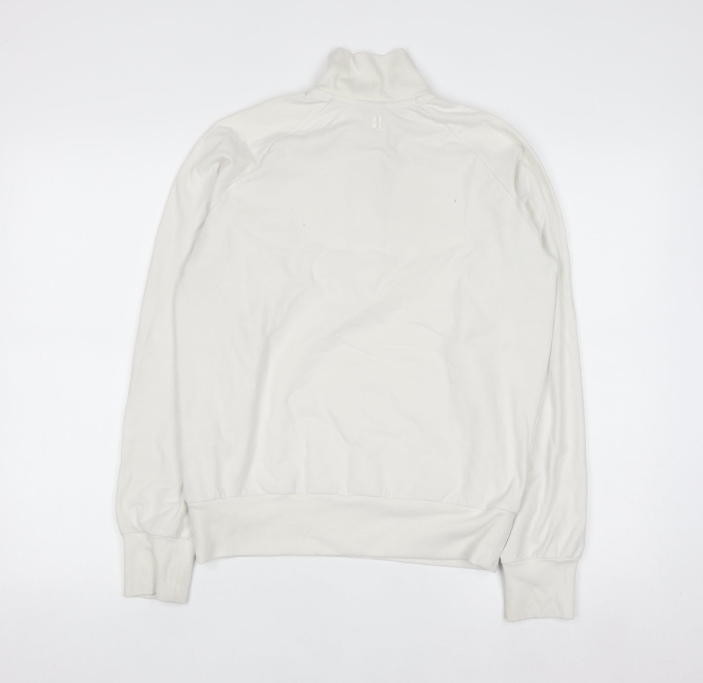 Sweaty Betty Women's White 1/2 Zip Pullover Sweatshirt Size 10