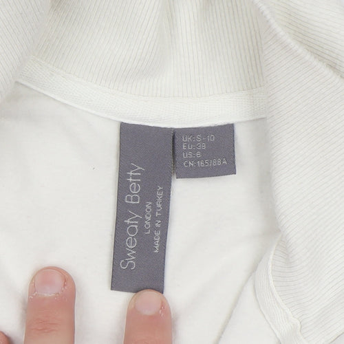 Sweaty Betty Women's White 1/2 Zip Pullover Sweatshirt Size 10
