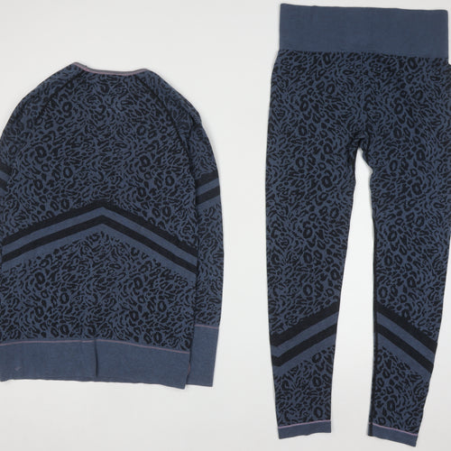 Next Elements Blue Leopard Print Loungewear Tracksuit Set L