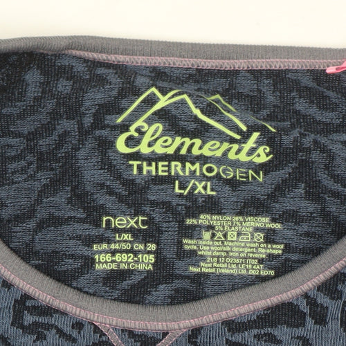 Next Elements Blue Leopard Print Loungewear Tracksuit Set L