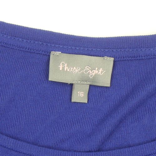 Phase Eight Women Blue Jersey Relaxed T-Shirt Size 16