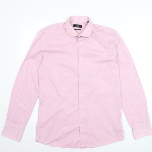 Next Men's Pink Slim Fit Long Sleeve Dress Shirt 15.5in 39cm