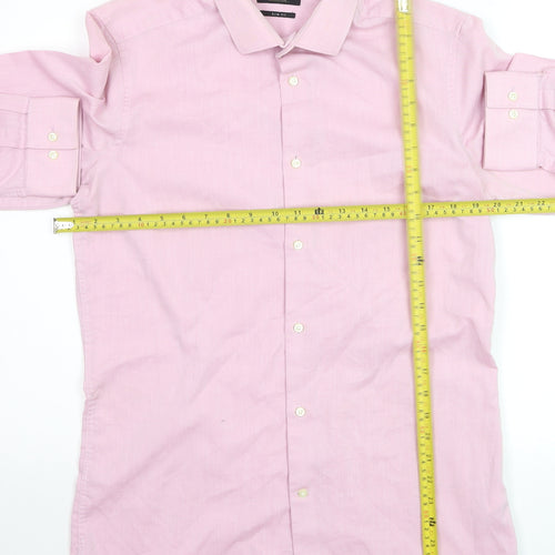 Next Men's Pink Slim Fit Long Sleeve Dress Shirt 15.5in 39cm