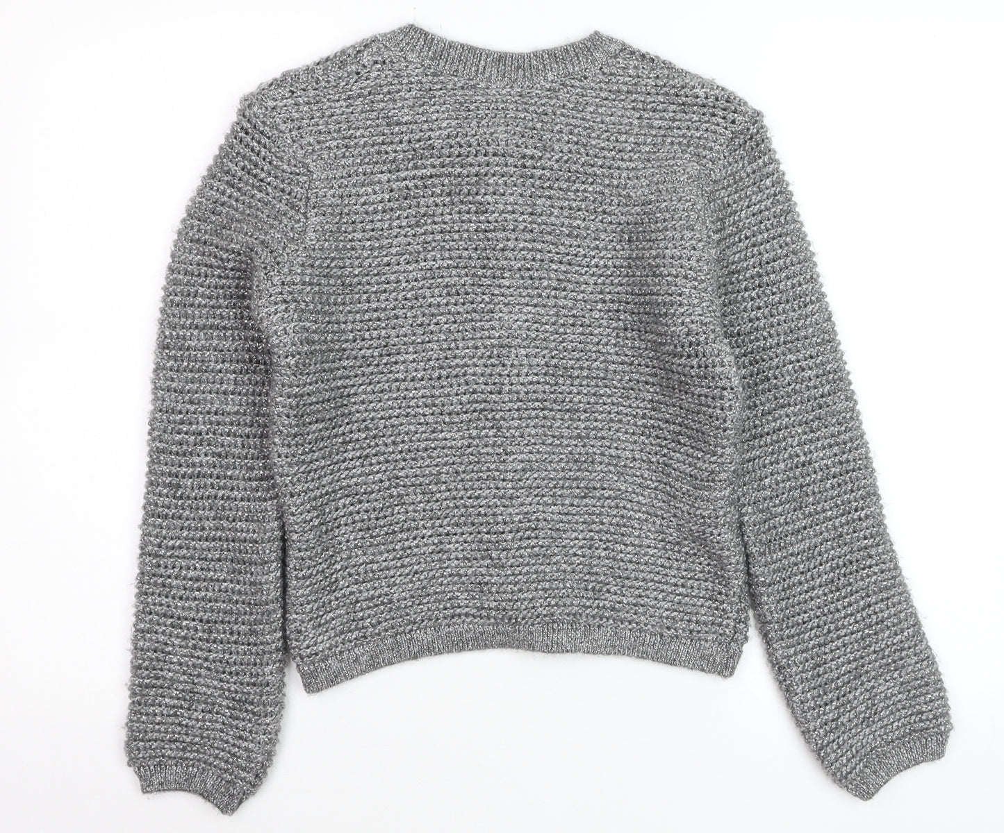 Mango Womens Grey Chunky-Knit Cardigan Small