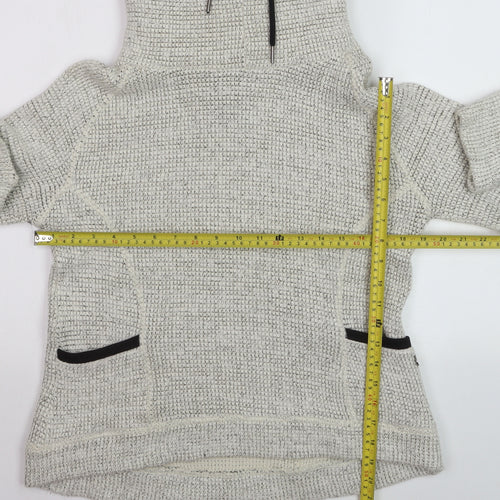 Superdry Women Beige Knitted Pullover Hoodie Size M Warm Winter