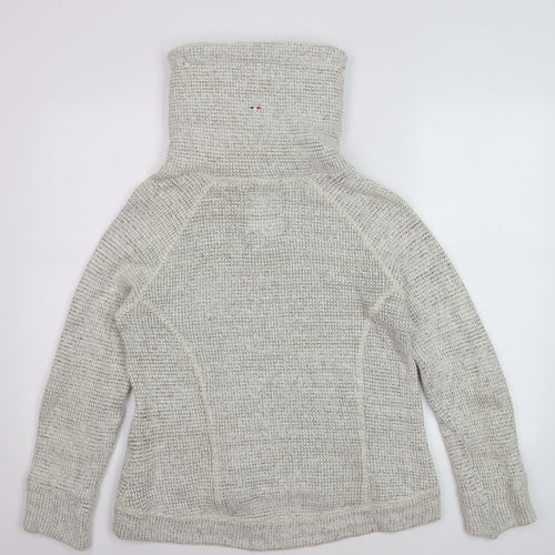 Superdry Women Beige Knitted Pullover Hoodie Size M Warm Winter