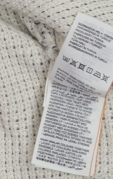 Superdry Women Beige Knitted Pullover Hoodie Size M Warm Winter