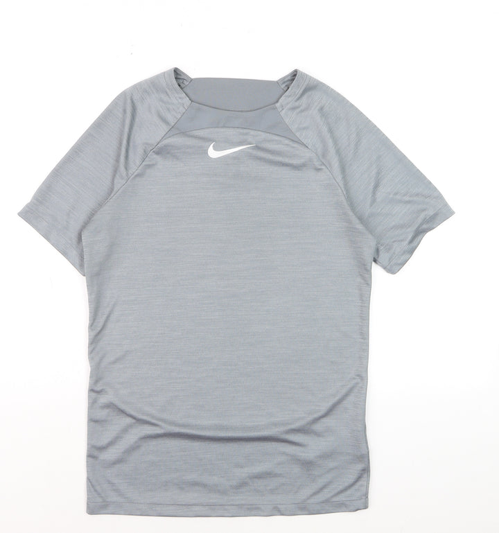 Nike Boys Grey Dri-FIT Short Sleeve Athletic Pullover T-Shirt S