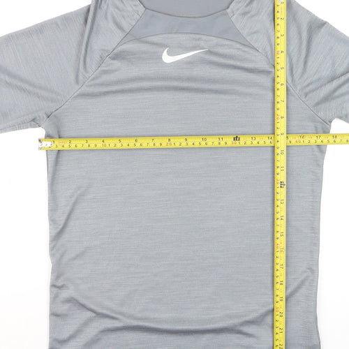 Nike Boys Grey Dri-FIT Short Sleeve Athletic Pullover T-Shirt S
