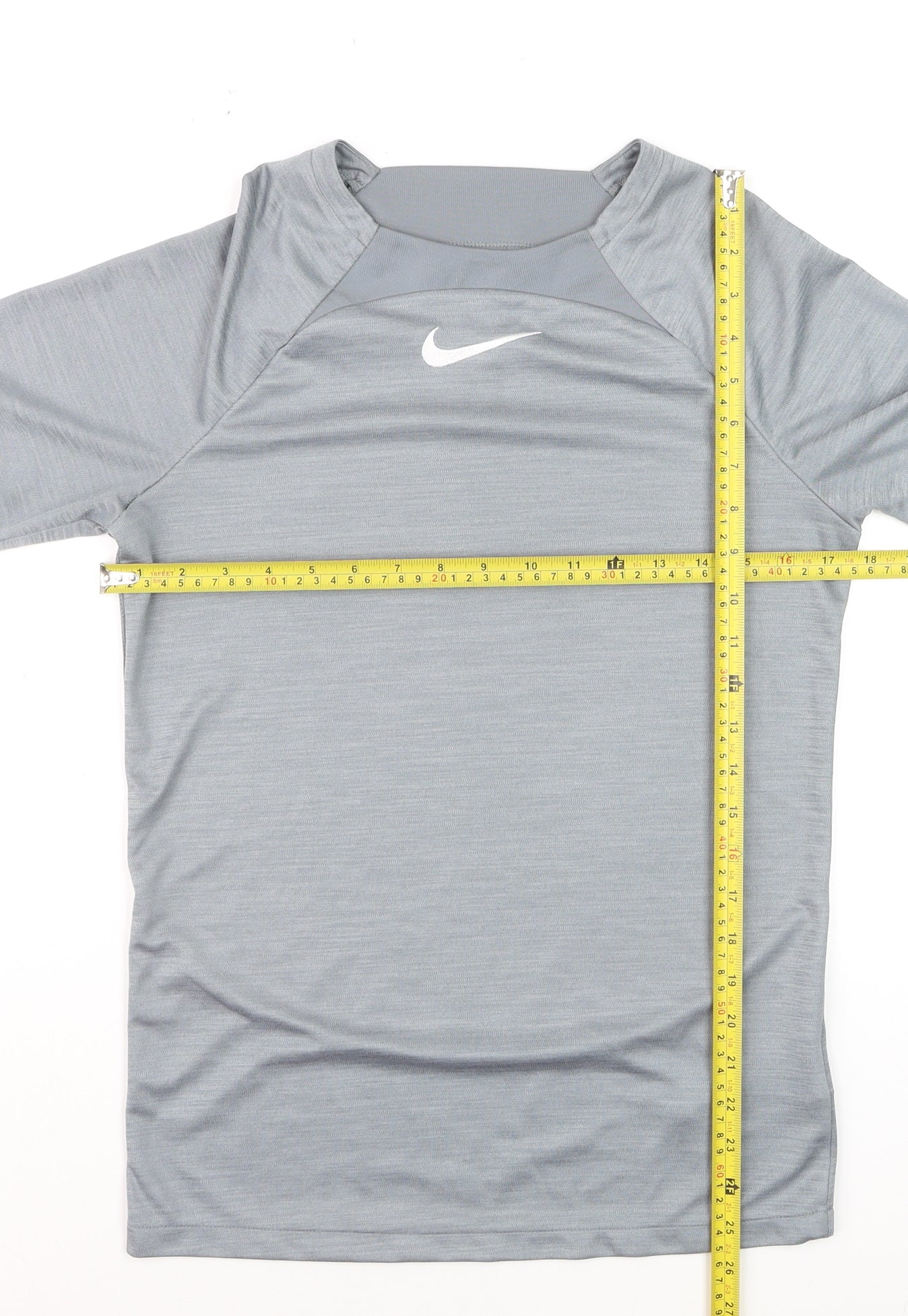 Nike Boys Grey Dri-FIT Short Sleeve Athletic Pullover T-Shirt S