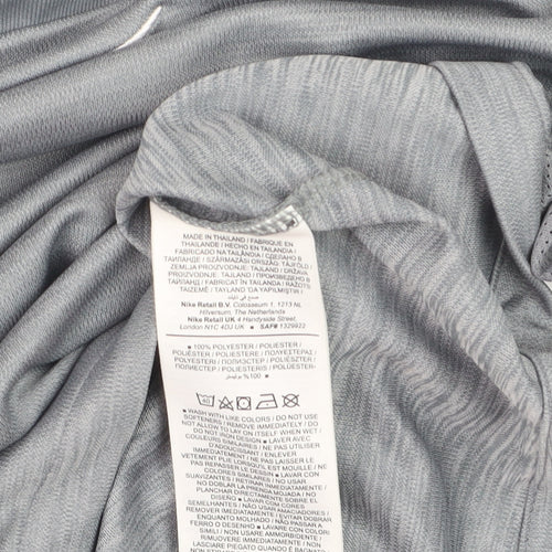 Nike Boys Grey Dri-FIT Short Sleeve Athletic Pullover T-Shirt S