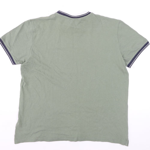 Ben Sherman Men's Pale Khaki Green XL Crew Neck Cotton T-Shirt