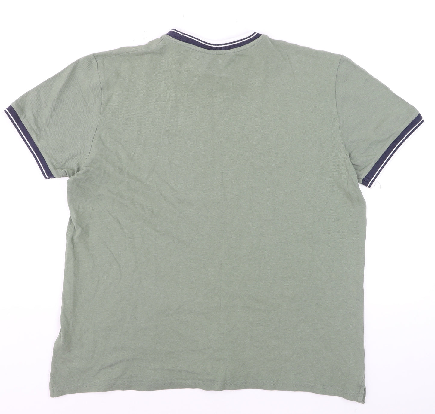 Ben Sherman Men's Pale Khaki Green XL Crew Neck Cotton T-Shirt