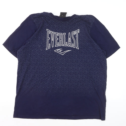 Everlast Men's Blue Graphic Print Crew Neck Cotton T-Shirt XL