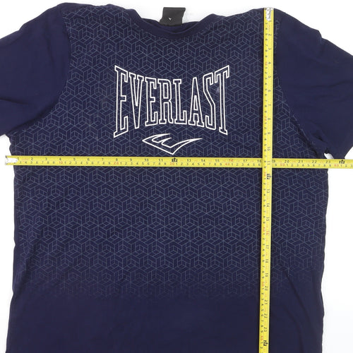 Everlast Men's Blue Graphic Print Crew Neck Cotton T-Shirt XL