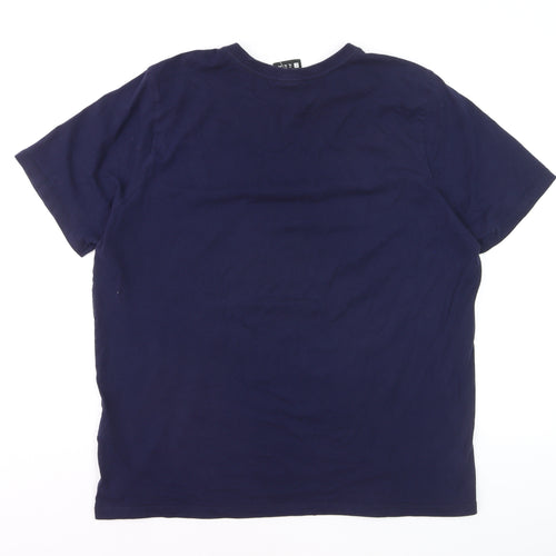 Everlast Men's Blue Graphic Print Crew Neck Cotton T-Shirt XL